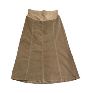 Motherhood Maternity Corduroy Long Modest Midi Maxi Maternity Skirt S Tan Brown
